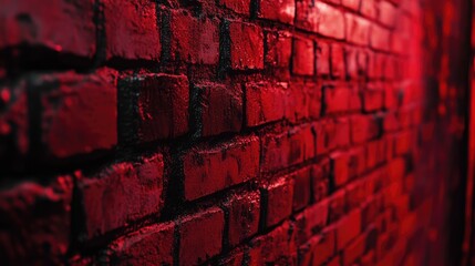 Poster - Vibrant Red Brick Wall Texture Perfect for Backgrounds and Design Projects