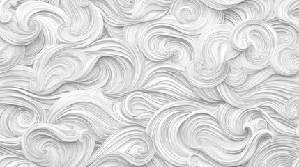 Poster - Elegant monochrome white seamless wave texture pattern background for design projects