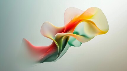 Poster - Flowing satin fabric creates a smooth, elegant wave design with vibrant gradient colors, offering an ideal backdrop for modern art and digital designs. Perfect for enhancing visual appeal