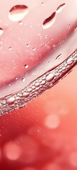 Poster - Mesmerizing interplay of bubbles and droplets creates a dynamic, textured backdrop in gradient pink hues, offering intricate details and delicate patterns