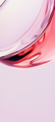 Poster - Smooth, curved, translucent pink and red fluid shape creating an elegant and dynamic visual against a soft, light pink backdrop, ideal for projects related to beauty, cosmetics, or abstract design