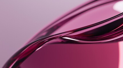 Poster - Pink liquid forming dynamic curves and swirling patterns, creating a visually appealing abstract composition with a sense of motion and fluidity