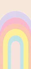 Poster - Pastel-colored arches creating a rainbow pattern form a cheerful and vibrant background, featuring a minimalist and modern design that exudes positivity and joy