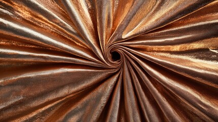 Poster - Metallic bronze pleated fabric showcasing a rich texture and sheen ideal for upscale fashion and design projects.