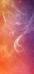 Poster - Smooth white lines swirling together on a vibrant orange and purple background create a mesmerizing abstract image, evoking a dreamlike, ethereal atmosphere