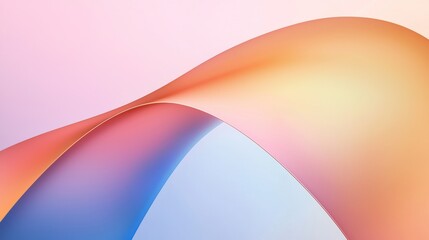 Fototapete - Intertwining smooth pastel-colored shapes create a visually captivating wave design, offering an elegant backdrop for artistic projects and modern backgrounds