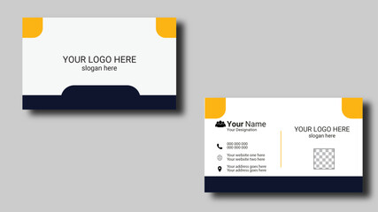 Modern and minimalist orange & Blue color business card layout