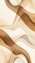 Poster - Smooth, undulating lines flowing in shades of brown and beige create a mesmerizing abstract pattern, offering an elegant and tranquil backdrop for various design elements
