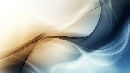 Poster - Smooth, elegant curves intertwining create a mesmerizing dance of rich brown and soft blue hues, perfect for enhancing a sophisticated and modern backdrop
