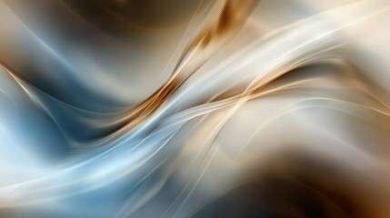Poster - Creating an abstract background with smooth, flowing brown and blue lines, forming an elegant design that exudes softness and sophistication
