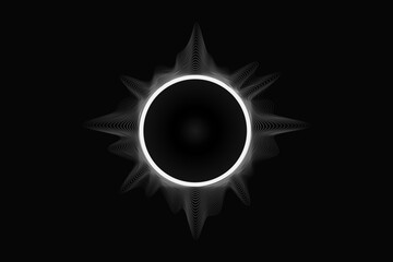 Poster - Circle soundwave, audio speaker equalizer symbol. glowing sound frequency illustration
