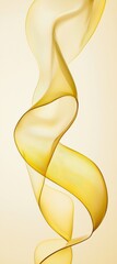 Poster - Abstract golden fabric flowing and swirling gracefully, creating elegant and dynamic shapes against a soft, light background, evoking a sense of luxury and movement