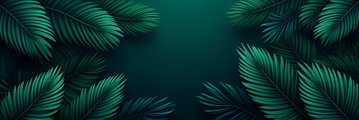 Poster - Tropical leaf designs in dark colors create a unique blend of creative and minimalist art backgrounds for decoration patterns._00003_