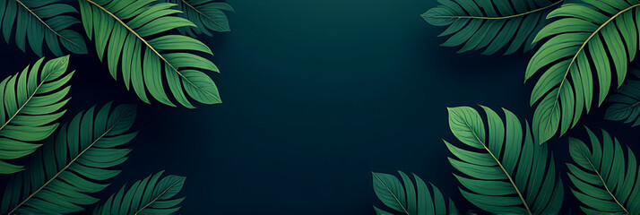 Poster - Tropical leaf designs in dark colors create a unique blend of creative and minimalist art backgrounds for decoration patterns._00002_