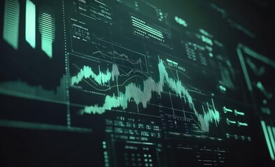 Aufkleber - Abstract data visualization with graphs and metrics for analysis and monitoring.