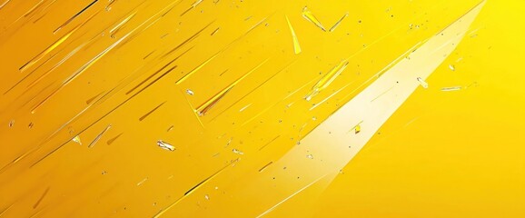 Poster - Abstract design featuring sharp, angular shapes on a vibrant yellow background.