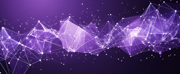Poster - Abstract digital design with interconnected lines and dots in purple tones.