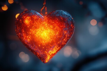Poster - Surreal glowing heart bokeh with artistic tones, perfect for luxury branding and creative themes.