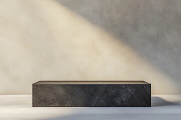 Aufkleber - Minimalist display platform with soft lighting against a textured wall.