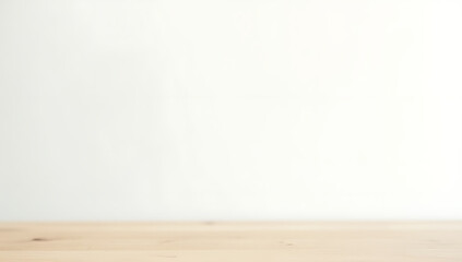 Poster - A selective focus image features a wooden table top with a planter on it against a plain white background._00001_