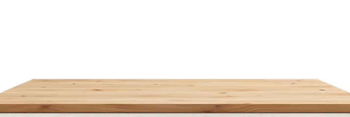 Poster - A real wood tabletop texture is placed against a clean white background for creating product displays and layouts._00001_