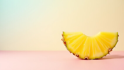 Poster - A pineapple slice sits atop a soft pastel colored background evoking feelings of refreshing summer fruit and carefree days._00002_