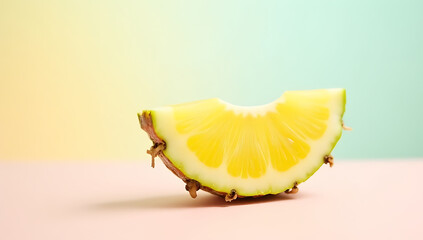 Poster - A pineapple slice sits atop a soft pastel colored background evoking feelings of refreshing summer fruit and carefree days._00001_
