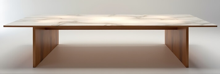Poster - A minimalist end grain wood table features a transparent background design on its countertop for a modern aesthetic appeal._00001_