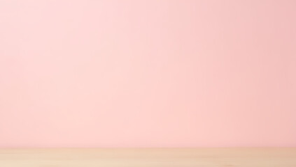 Aufkleber - A minimalist design featuring a stark, empty wooden table top against a soft, calming pink pastel colored background._00001_