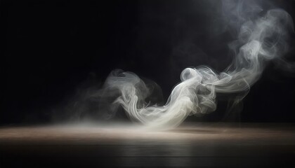 Poster - mystical mist a captivating symphony of swirling smoke in dark and light, fluid fantasia of abstract