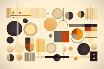 Poster - Dynamic composition of intersecting circles in varying sizes and colors for optical lens effect