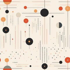 Poster - Dynamic composition of simple geometric shapes  circles and squares in varied shades of one color