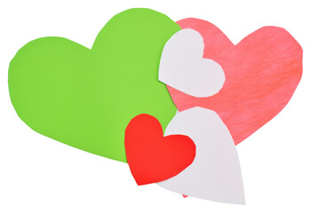 Poster - PNG  Green heart paper red.