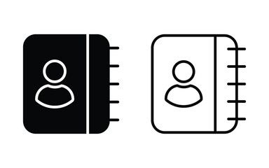 Poster - Address Book icon in vector set. Contact note flat or Linear vector. contact book in modern style vector illustration on white background.