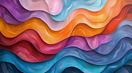 Wall Mural - Abstract Colorful Waves  Swirls  Paint Texture  Background  Design  Art  Pattern  Vibrant