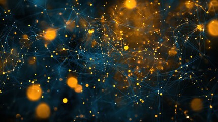 Futuristic digital network with glowing nodes