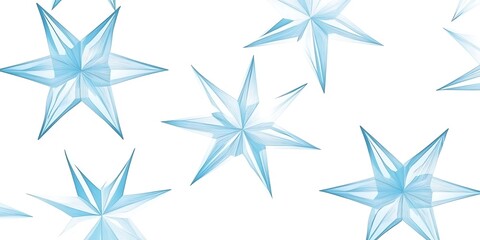 Poster - simple light blue geometric christmas star pattern. simple lines. white background