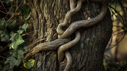 Wall Mural - Ancient Vine Entwined: A Majestic Tree's Embrace