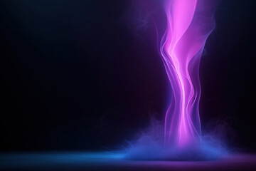 Poster - Vibrant purple and pink smoke spirals create a mystical atmosphere in dark space