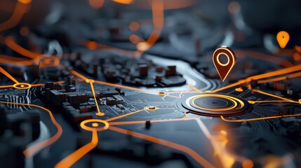 Poster - digital mapping technology urban environment visual content nighttime perspective innovative concept