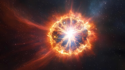 Wall Mural - Space nebulae supernova exploding stars and far off galaxies of a universe made of brilliant bright colors and intergalactic celestia cosmic wonder and magic, illustration. Celestia. Illustration