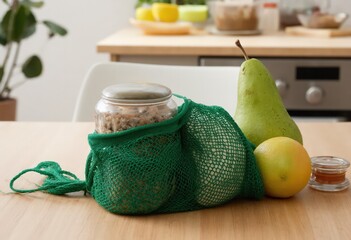 Wall Mural - pear jam in a glass jar