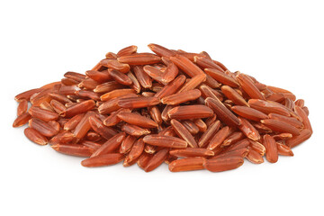 Wall Mural - red rice heap isolated on white background