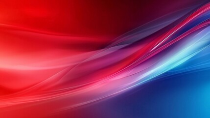 Poster - Smooth red, blue and purple waves are blending together, creating a colorful and vibrant abstract background, perfect for any project needing a touch of modern design