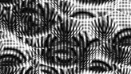 Poster - Point wave noise texture. Abstract dot background. Technological cyberspace background.