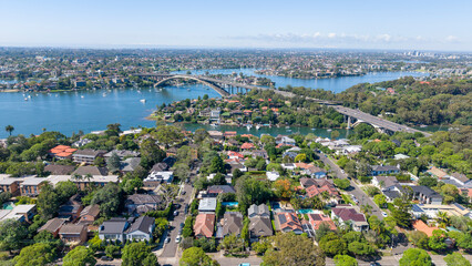 Wall Mural - the sydney suburb of hunters hill and the parramatta river.