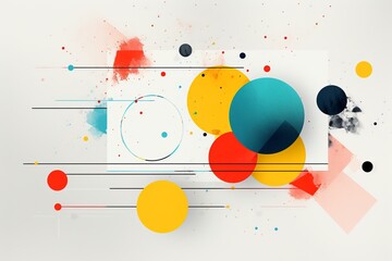 Poster - Vibrant abstract geometric shapes with colorful patterns for modern design inspiration