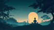 © Thiago - Transformative power of meditation and mindfulness in achieving a balanced life. Serenity. Illustration