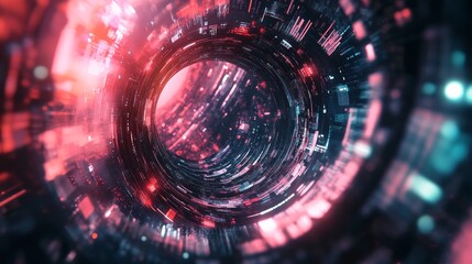 Aufkleber - Digital artwork showcasing visualization of growth in the technology market landscape
