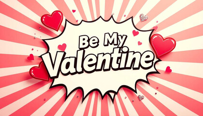 Poster - vibrant, comic book-style Valentine's Day graphic, Valentine's Day, Happy Valentine's Day, Valentine's Day Gifts, Greeting Cards for Valentine's Day, and Happy Valentine's Day Images.